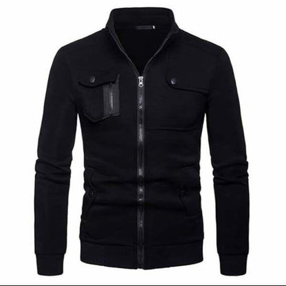 Stylish Patchwork Pocket Zipper Jacket For Men